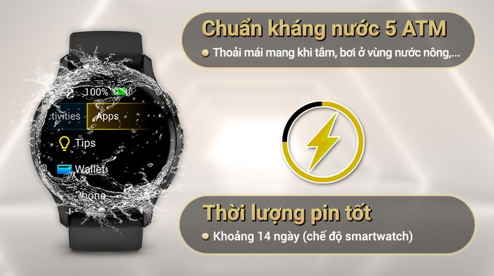 Đồng hồ thông minh Garmin Venu 3 - Pin và Kháng nước