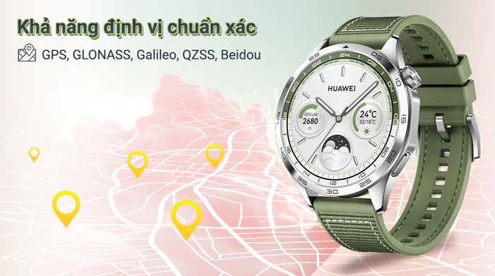 Huawei Watch GT 4 46mm dây Hybrid Woven - Định vị