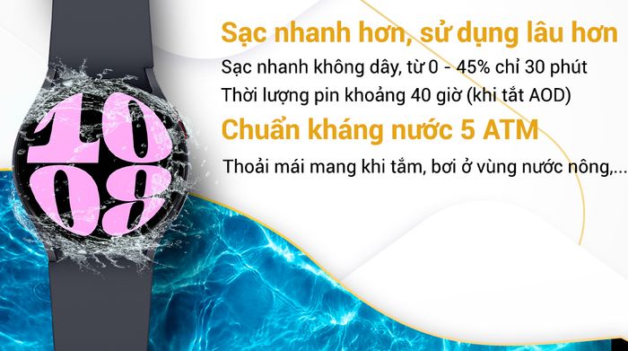 Samsung Galaxy Watch6 Classic 47mm - Pin và Kháng nước