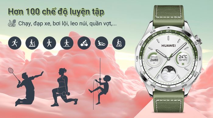 Huawei Watch GT 4 46mm dây Hybrid Woven - Luyện tập