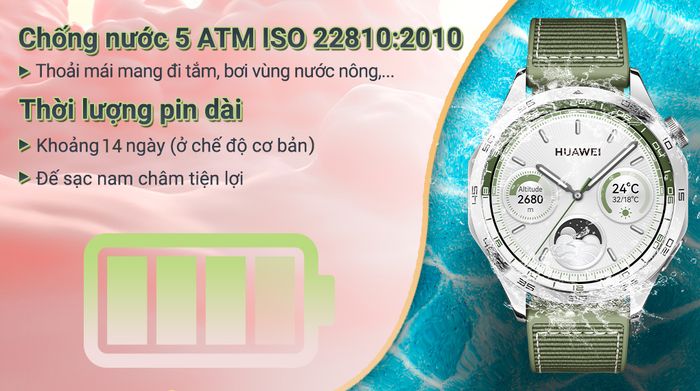 Huawei Watch GT 4 46mm dây Hybrid Woven - Pin và Chống nước