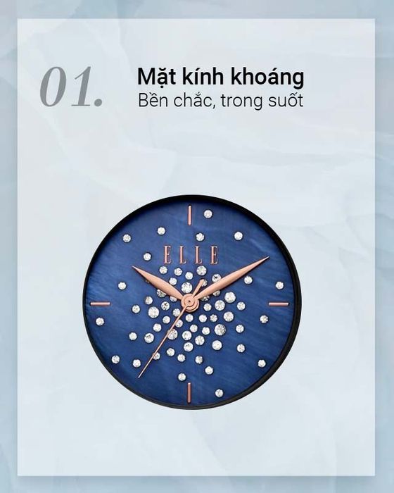 Đồng hồ Nữ Elle ELL21042 có mặt kính khoáng trong suốt