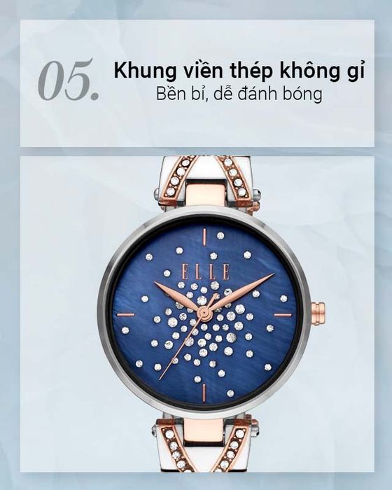 Đồng hồ Nữ Elle ELL21042 có khung viền thép không gỉ