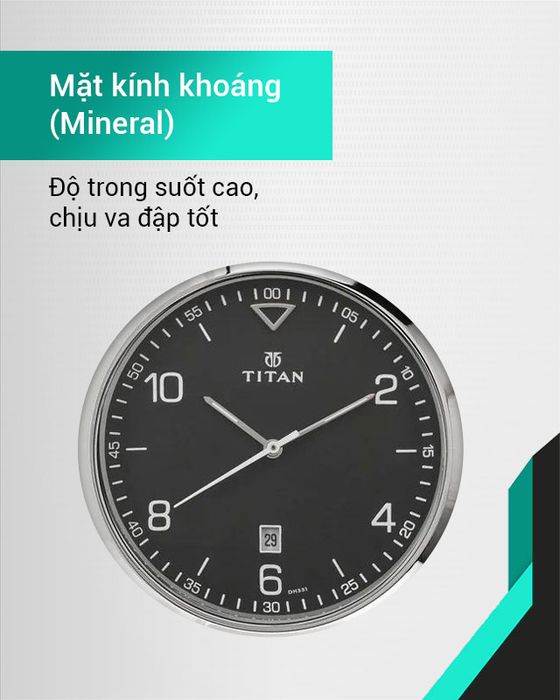 Đồng hồ nam Titan 1770SL02 có mặt kính khoáng cứng cáp