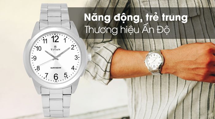 Đồng hồ nam Titan 1585SM04 có thiết kế năng động