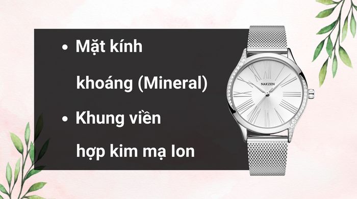 Chất liệu mặt kính và khung viền của mẫu đồng hồ
