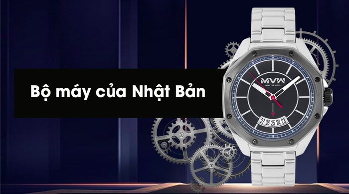 Đồng hồ nam MVW MS022-01 được trang bị bộ máy của Nhật Bản