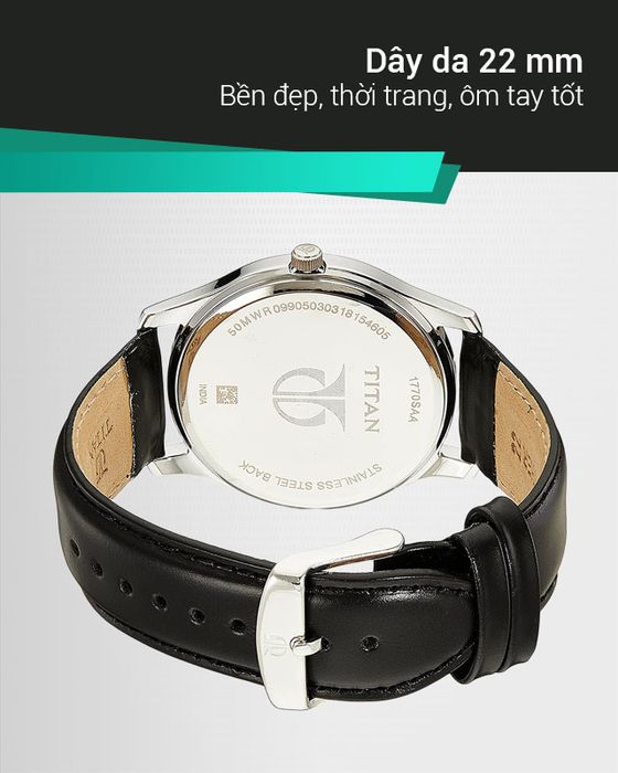 Đồng hồ nam Titan 1770SL02 có dây đeo êm nhẹ, ôm tay tốt