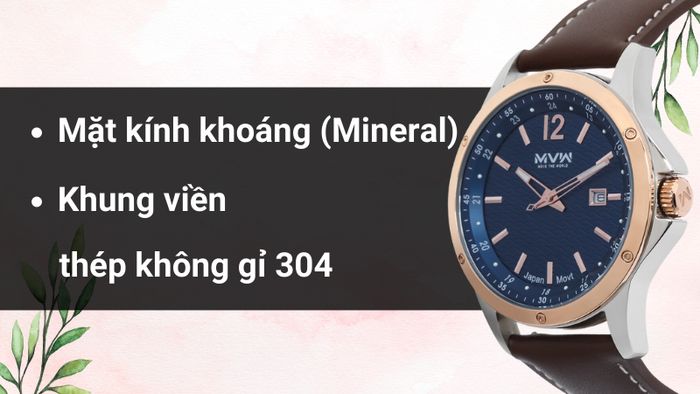 Chất liệu mặt kính và khung viền của mẫu đồng hồ