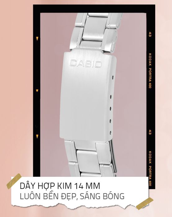 Đồng hồ Nữ Casio LTP-V007D-2EUDF có dây hợp kim không bị oxy hóa