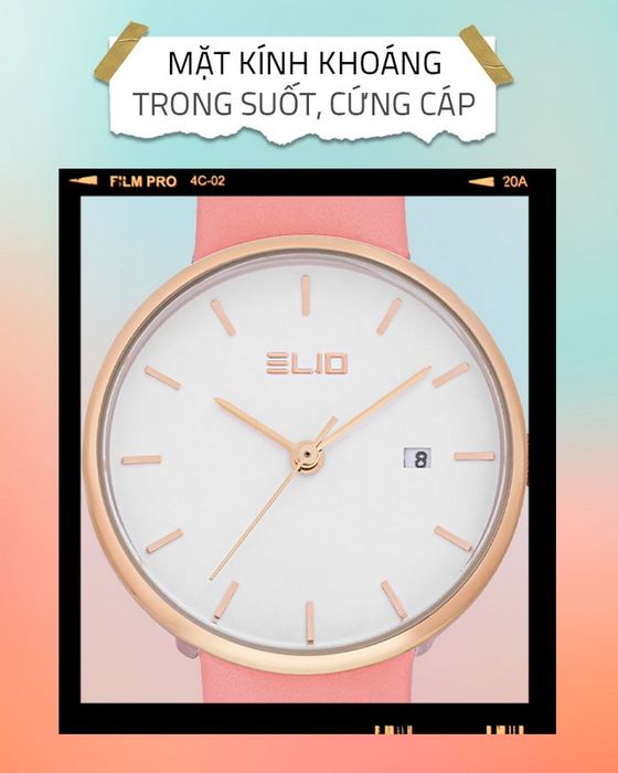 Đồng hồ Nữ Elio EL077-01 có mặt kính chịu lực tốt