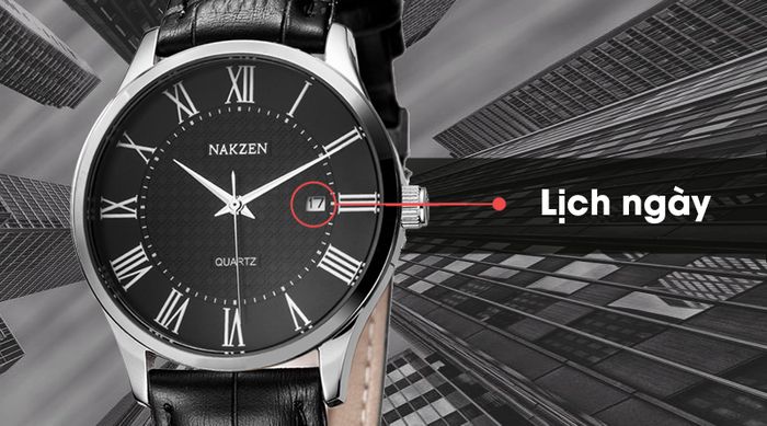 Đồng hồ nam Nakzen SL4043GBK-1 có lịch ngày tiện ích
