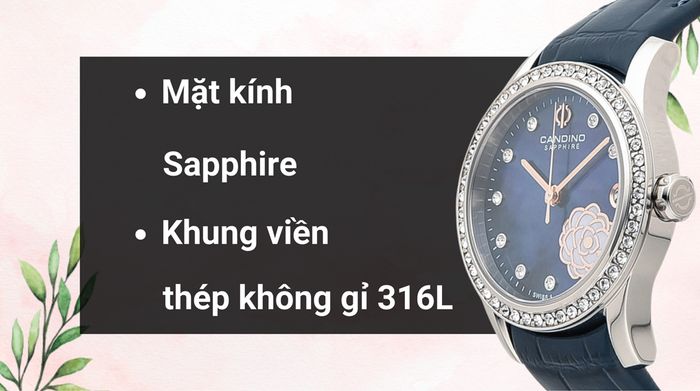 Chất liệu mặt kính và khung viền của mẫu đồng hồ