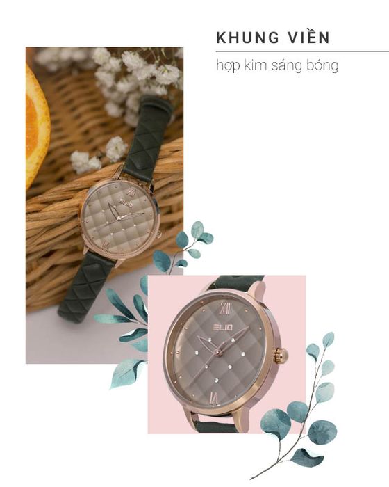 Đồng hồ nữ Elio EL028-02 có khung viền chắc chắn