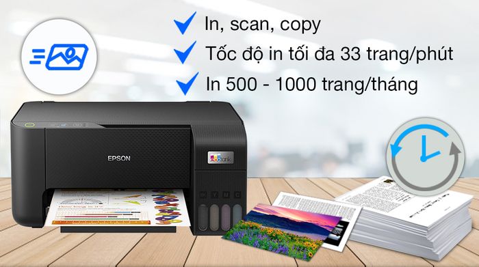 Máy In Phun Màu Đa Năng Epson EcoTank L3210 (C11CJ68501) - Tốc độ in mạnh mẽ