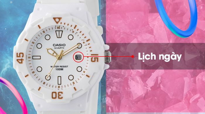 Đồng hồ nữ Casio LRW-200H-7E2VDF trang bị lịch ngày tiện ích