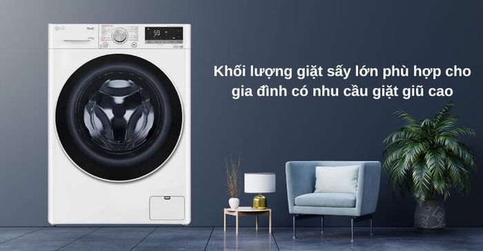 Khối lượng giặt lớn hơn