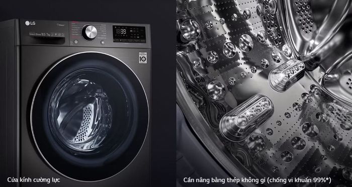 Cửa và lồng giặt có độ hoàn thiện cao