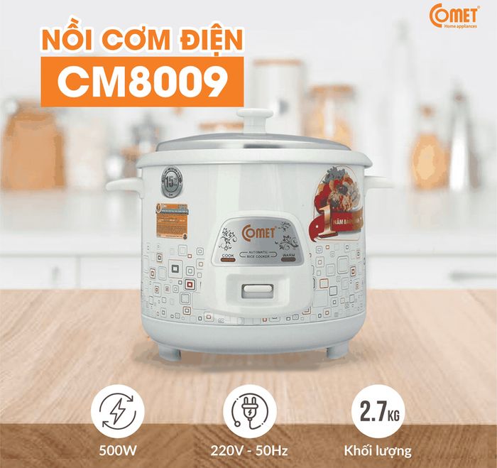 Nồi cơm điện Comet CM8009 công suất 500W