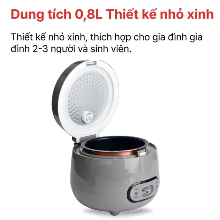 Nồi cơm nắp gài Happy Cook HCJ-080G dung tích 0.8L