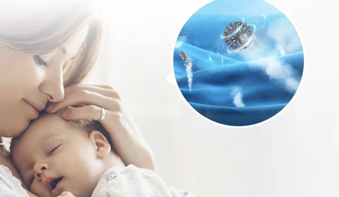 Chế độ giặt hơi nước loại bỏ đến 99.9% vi khuẩn và tác nhân gây dị ứng