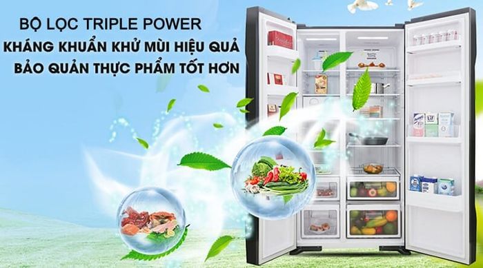 Khử mùi và diệt khuẩn tối ưu với bộ lọc Triple Power