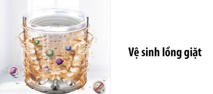 Chương trình Tub Sterilization tiệt trùng lồng giặt ở nhiệt độ cao