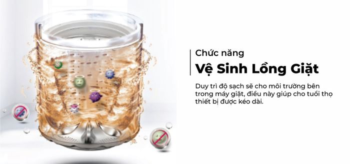Chức năng vệ sinh lồng giặt tiện lợi
