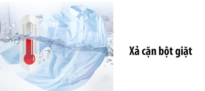 Xả cặn bột giặt