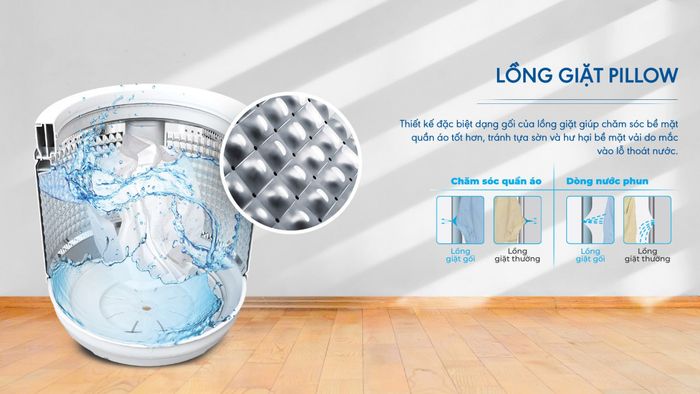 Lồng giặt Pillow giảm thiểu trầy xước bề mặt vải