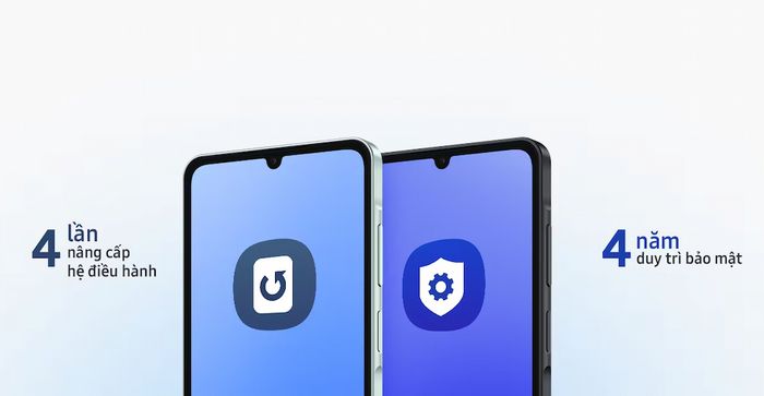 Galaxy A06 5G 128GB hỗ trợ 4 lần nâng cấp hệ điều hành và cập nhật bảo mật