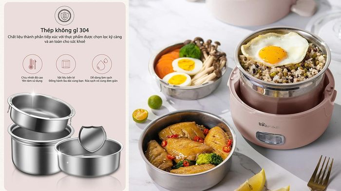 Khay đựng của Bear DFH-B20S6 được làm từ thép không gỉ 304 an toàn