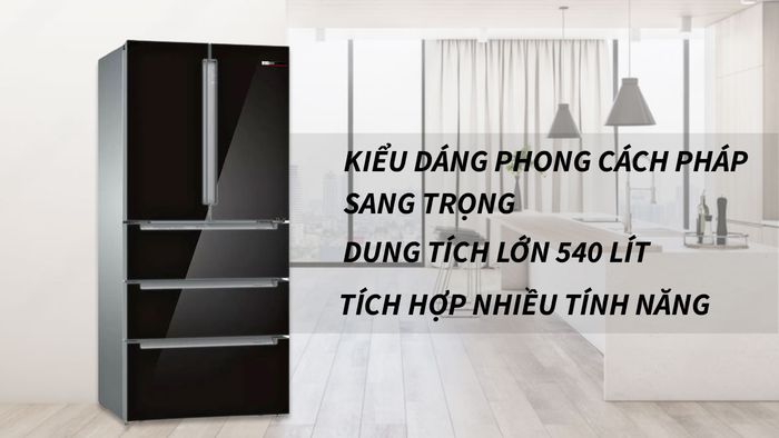 Thiết kế tủ lạnh Bosch có thiết kế đột phá, thêm sang trọng cho không gian