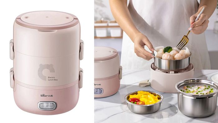 Hộp cơm điện cầm tay Bear DFH-B20S6 sở hữu thiết kế hiện đại nhỏ gọn