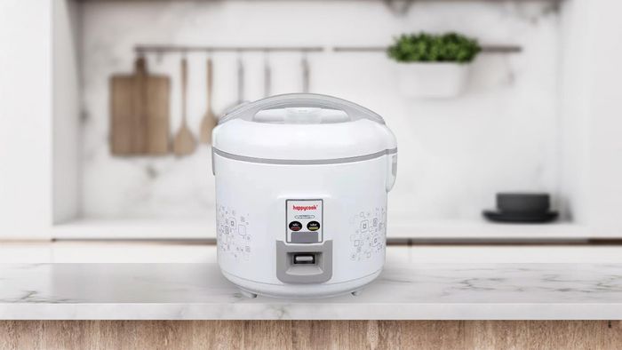 Nồi cơm điện Happy Cook HCJ-300W có thiết kế nắp gài đơn giản hiện đại