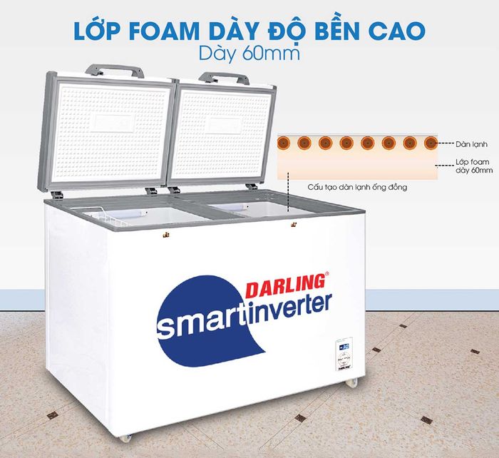Lớp Foam dày của Tủ Đông Mát Darling Inverter DMF 4699WSI 2