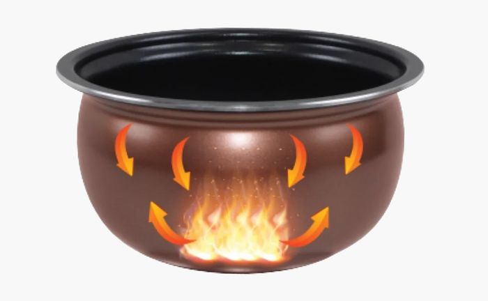 Lòng nồi cơm nắp gài Happy Cook HCJ-120G dạng niêu