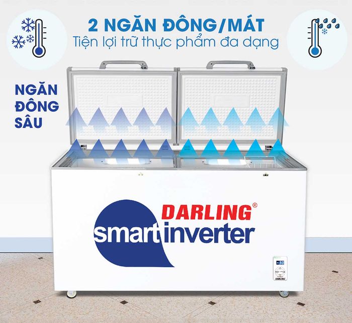 Tủ Đông Mát DMF 4699WSI 2 có nhiệt độ bảo quản riêng biệt cho từng ngăn