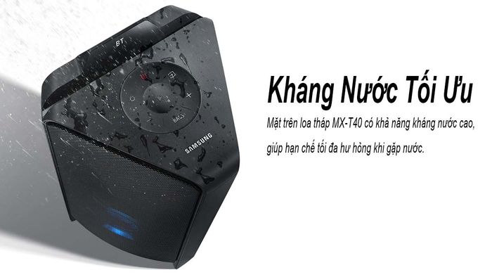 Mặt trước loa có khả năng chống nước tối ưu