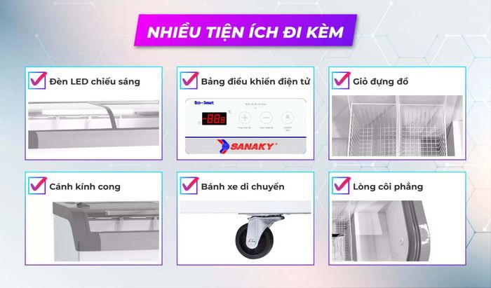 Một số tiện ích trên Tủ Đông Sanaky Inverter 350 Lít VH-4899K3B
