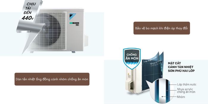 Dàn tản nhiệt ống đồng cánh nhôm chống ăn mòn và bảo vệ bo mạch khi điện áp thay đổi