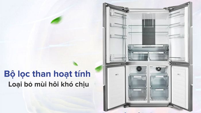 Lọc mùi mạnh mẽ với bộ lọc than hoạt tính, cho không gian tủ luôn sạch sẽ