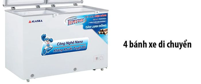 Tủ được trang bị 4 bánh xe