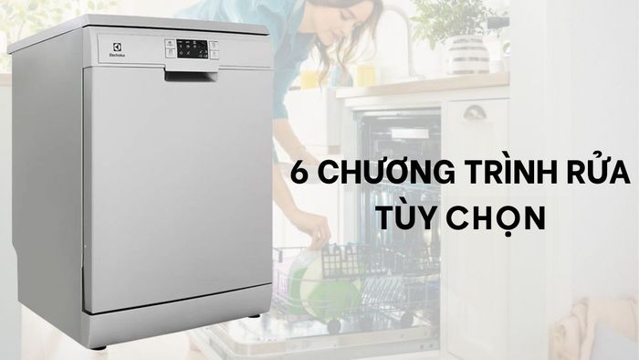 Electrolux ESF5512LOX được tích hợp 6 chương trình rửa tiện lợi
