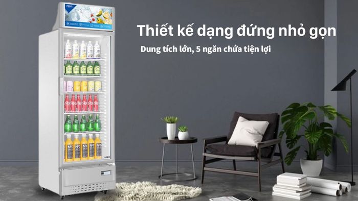 Tủ Mát Aqua AQS-AF440S có kiểu dáng hiện đại, được chia 5 ngăn tiện lợi