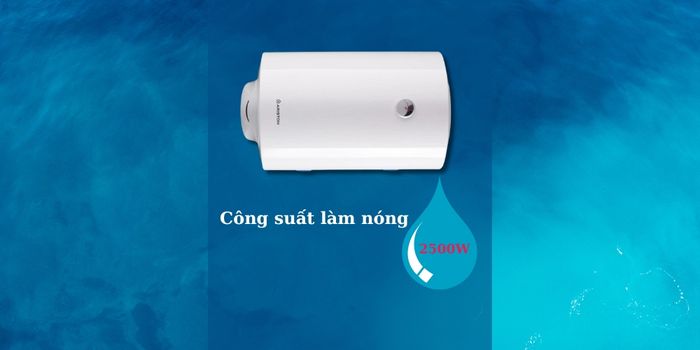 Công suất làm nóng 2500W của bình nóng lạnh Ariston