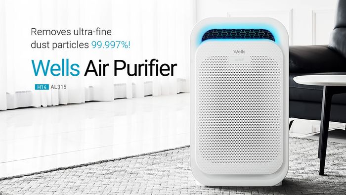 Máy lọc không khí Wells AL315 loại bỏ 99.997% bụi mịn 0.1um
