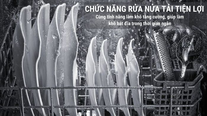 Hafele HDW-F60G (535.29.590) tích hợp chức năng rửa tải đặc biệt