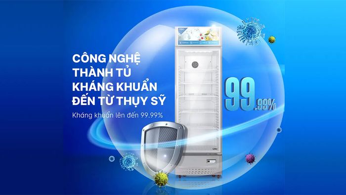 Thành tủ có khả năng kháng khuẩn hiệu quả đến 99.99%