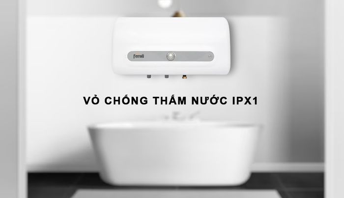 Máy Nước Nóng Ferroli QQ Evo ME có lớp vỏ chống thấm nước IPX1
